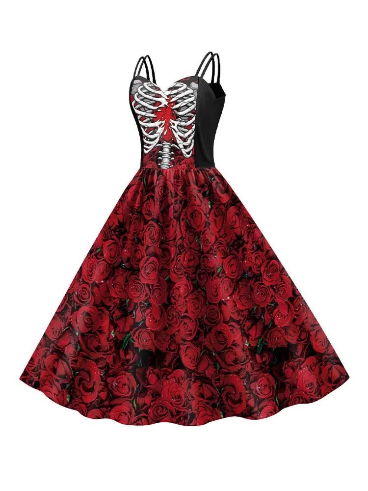 Scary Witch Skull Dress – Halloween Cosplay Outfit