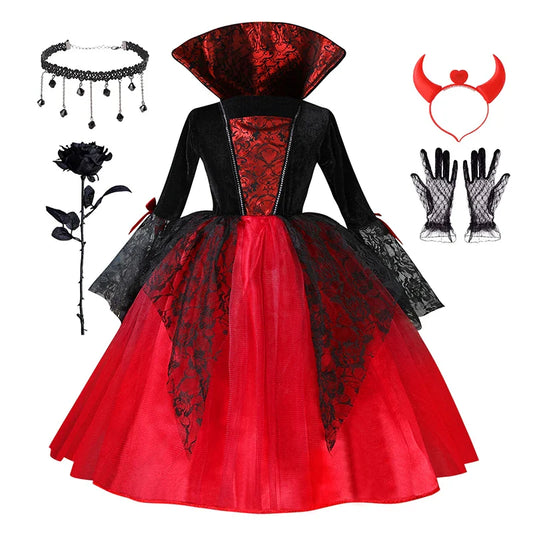 Girls Halloween Vampire Princess Costume