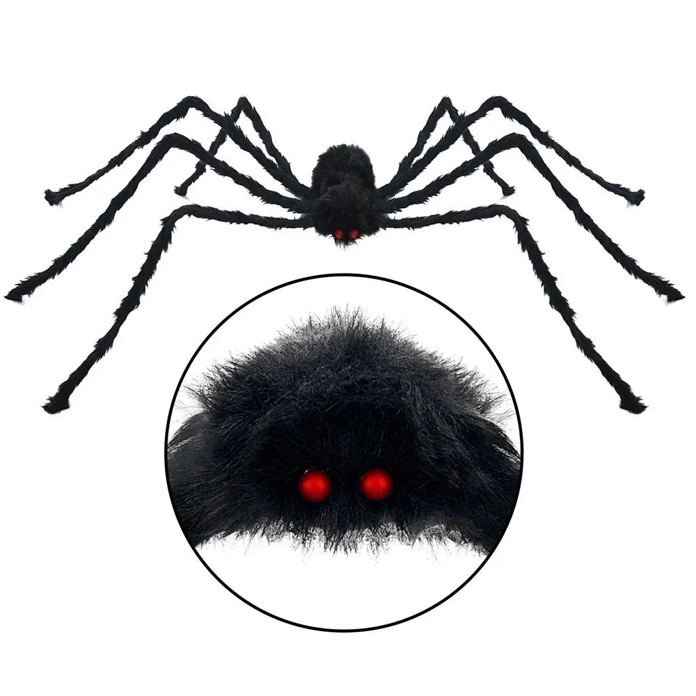 Giant Black Plush Spider Decoration