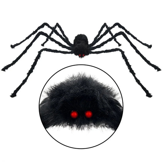 Giant Black Plush Spider Decoration