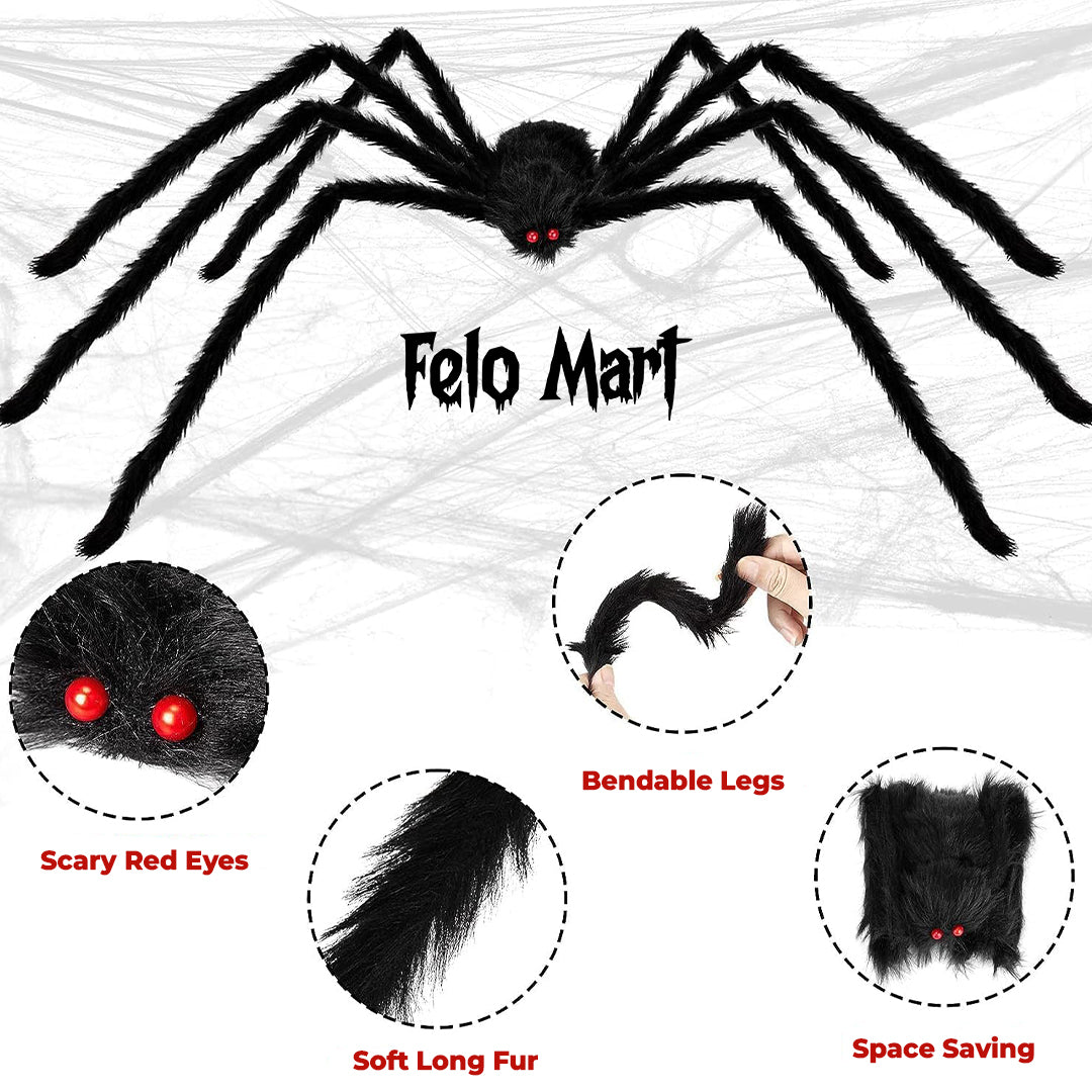 Giant Black Plush Spider Decoration