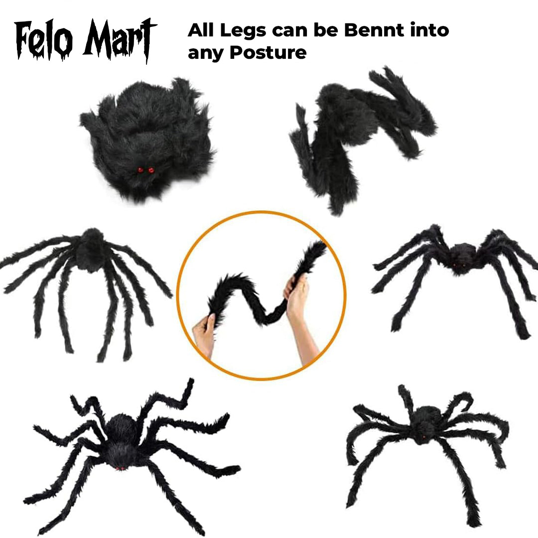 Giant Black Plush Spider Decoration