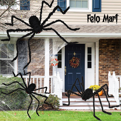 Giant Black Plush Spider Decoration