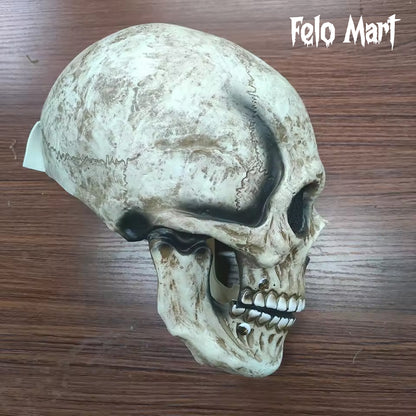 Halloween Creepy Full Head Mask With Moving Jaw Scary Realistic Latex Helmet With For Adults, Halloween Cosplay Horror Mask