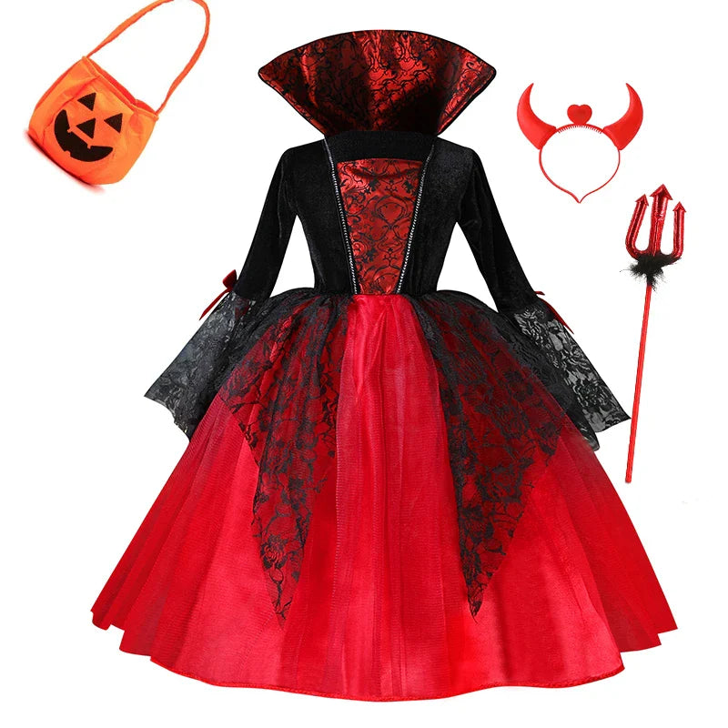 Girls Halloween Vampire Princess Costume