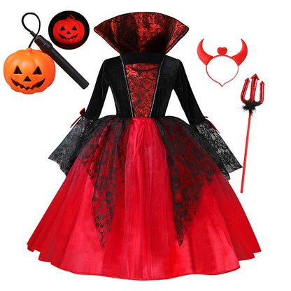 Girls Halloween Vampire Princess Costume