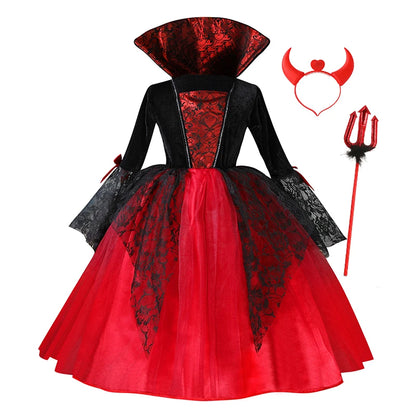 Girls Halloween Vampire Princess Costume
