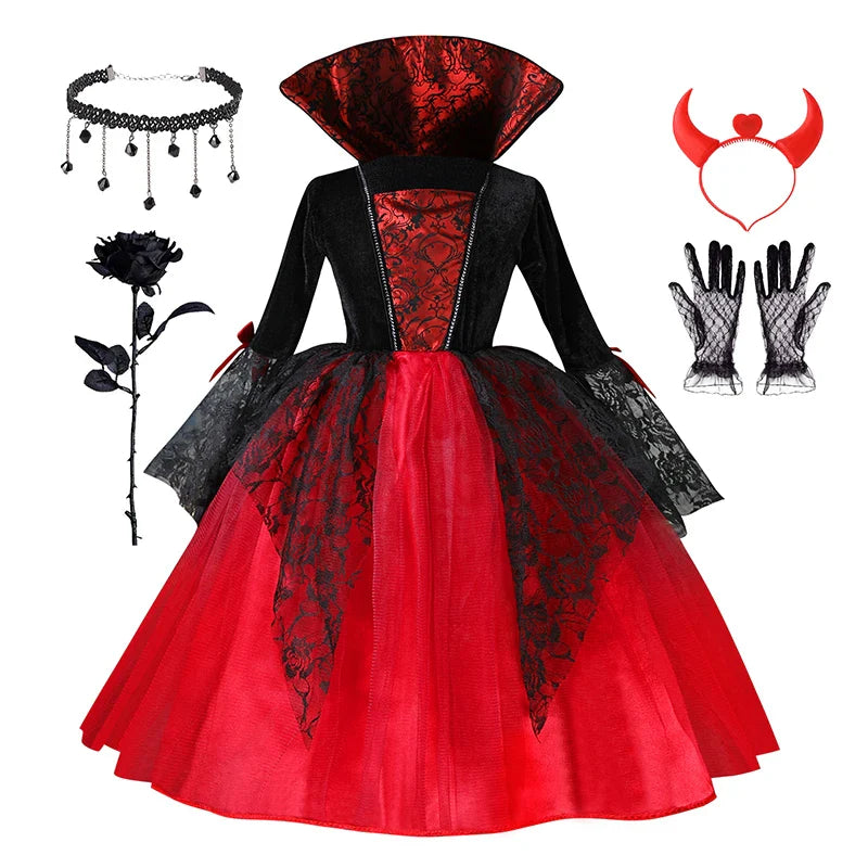 Girls Halloween Vampire Princess Costume